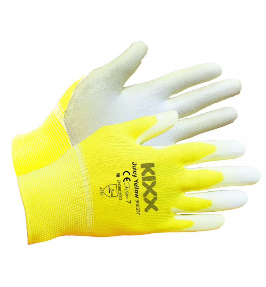 Zahradnické rukavice 'KIXX JUICY YELLOW' vel. 7, žluté