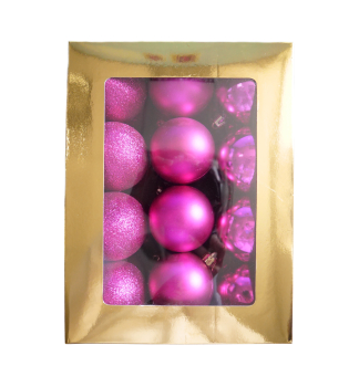 KOULE MAGICHOME VNOCE, 24 ks, cyklamnov, mix, 6 cm