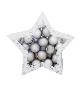 KOULE MAGICHOME VNOCE, 38 ks, stbrn, mix, 6 cm