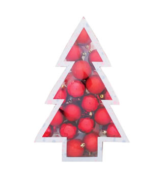 KOULE MAGICHOME VNOCE, 34 ks, erven, mix, 6 cm