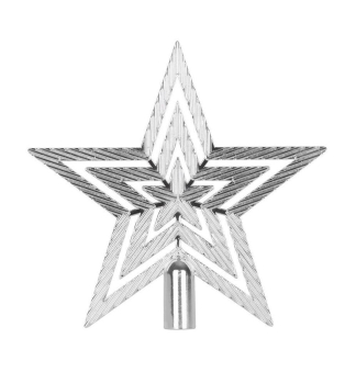 Ozdoba HVĚZDA MAGICHOME VÁNOCE, stříbrná, 19,5 cm