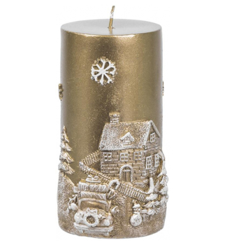 Svka VNOCE, 7x12,5 cm, zlat s krajinkou