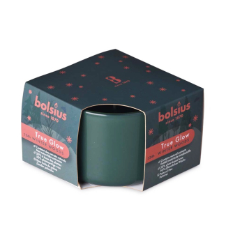 Svka ve skle BOLSIUS TRUE GLOW, rostlinn vosk, 63x90 mm