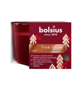 Svka ve skle BOLSIUS TRUE GLOW WINTER SPICE 63x90 mm