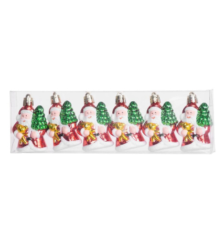 Ozdoba MAGICHOME VNOCE 6 ks, Santa, 6 cm