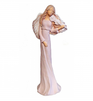 Anděl MIRA s houslemi, meruňkový, 37 cm