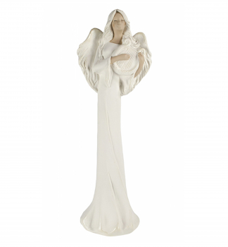 Anděl MIRA s harfou, meruňkový, 37 cm