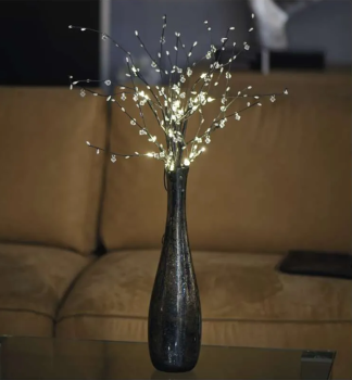 Vnon svteln Vtvika s perlami, 60 cm, 24 LED, 3xAA, tepl bl, asova