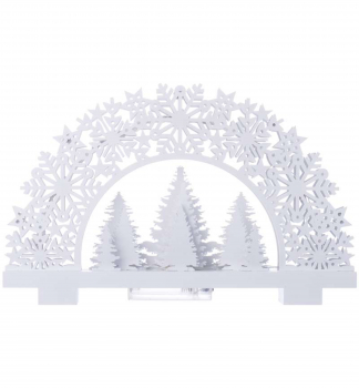 LED vánoční stojan stromeček, 32x20 cm, 11 LED, 2xAA, teplá bílá