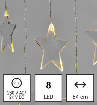 LED vnon zvs - HVZDY, 45x84 cm, 8 LED, vnj, tepl bl