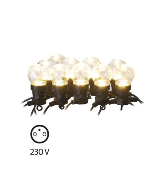 LED světelný řetěz PÁRTY ŽÁROVKY, čiré, 5 m, 50 LED, teplá bílá