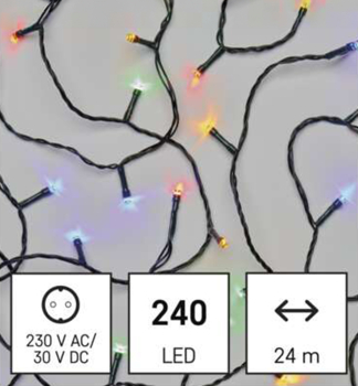 LED vnon etz, 24 m, 240 LED, multicolor, programy