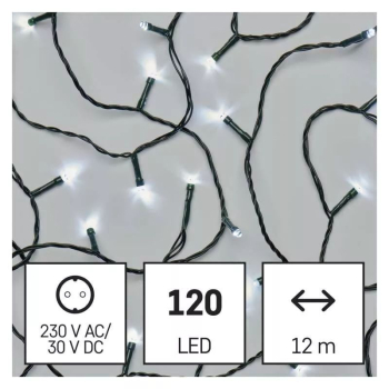 LED vnon etz, 12 m, 120 LED, vnj i vnitn, studen bl, programy