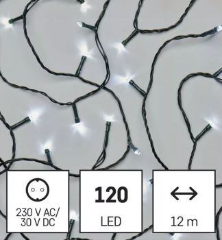 LED vnon etz, 12 m, 120 LED, vnj i vnitn, studen bl, programy
