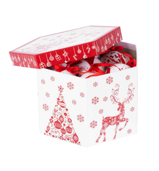 KOULE MAGICHOME VNOCE, 14 ks, erveno/bl, 7,5 cm