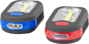Svítilna Strend Pro Worklight, pøívìsek, LED 200 lm, magnet, s klipsou, èervená/modrá