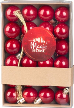 KOULE MAGICHOME VNOCE, 24 ks, erven, 3 cm