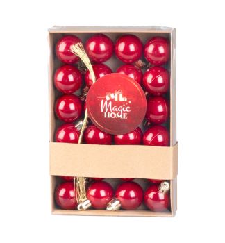 KOULE MAGICHOME VNOCE, 24 ks, erven, 3 cm