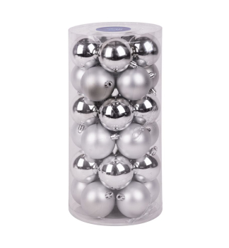 KOULE MAGICHOME VNOCE, 30 ks, stbrn, 6 cm