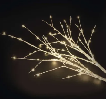 LED dekorace 2x bezov vtvika, 60 cm, 3xAA, tepl bl, asova