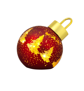 KOULE MAGICHOME VNOCE, sklo, erven, 10xLED tepl bl, 12x12x18 cm