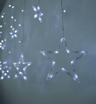 LED etz MAGICHOME VNOCE Curtain, 138 LED, studen bl, s hvzdami, vnj