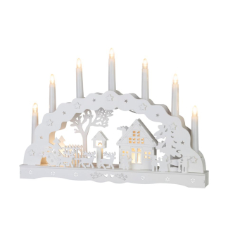 LED dekorace devn - domeek, 10 LED tepl bl, 45x5.2x31 cm