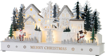 LED dekorace  devn - vesnika, 15 LED tepl bl, 45x15x22.7 cm