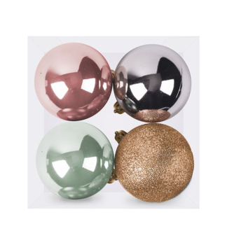 KOULE VNOCE, 4 ks, mix, 10 cm