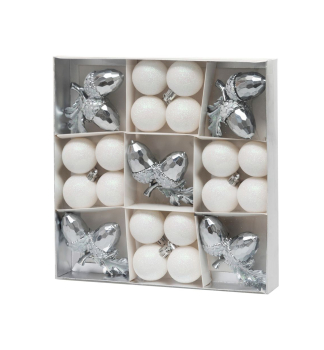 KOULE MAGICHOME VNOCE, 21 ks, blo stbrn, mix