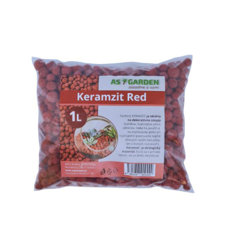 Keramzit - dekorativn� dopln�k, �erven�, 1 l