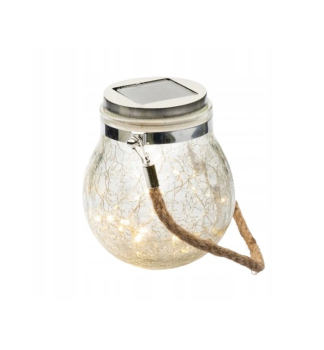 Sol�rn� lampa KOULE popraskan� sklo 12x12x14,5 cm