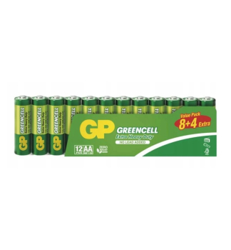 Zinko-chloridov� baterie GP Greencell R6 (AA),12 ks