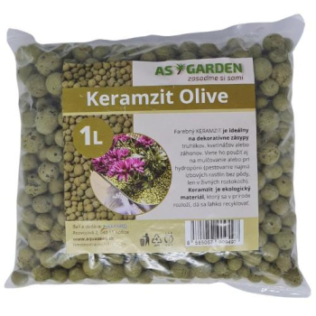 Keramzit - dekorativn� dopln�k, tmav� zelen�, 1 l